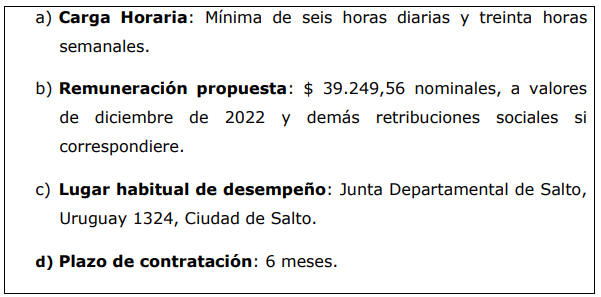 llamado de la intendencia de Salto