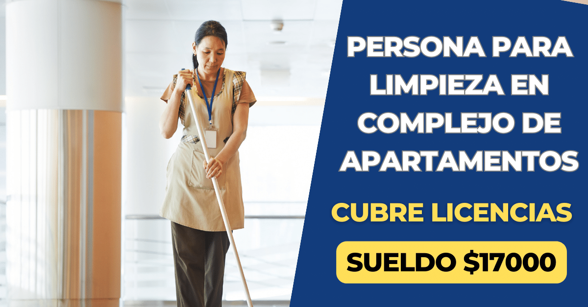 Persona para limpieza en complejo de apartamentos