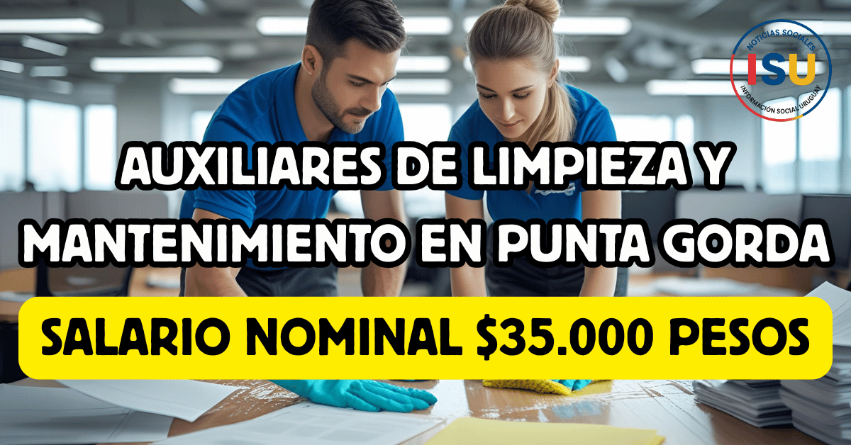 auxiliar de mantenimiento y limpieza en Montevideo