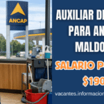 auxiliar de servicio en Maldonado