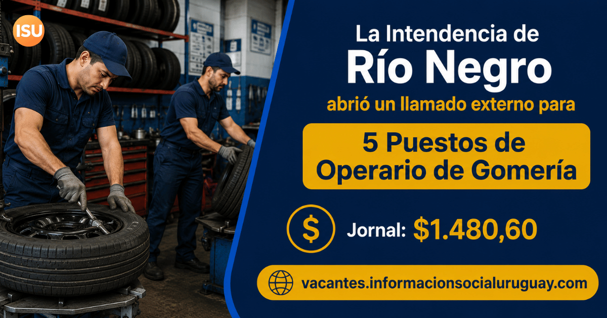 llamado operario de gomería Río Negro