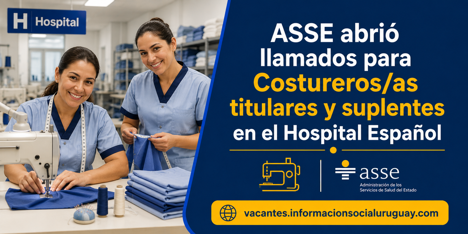llamado costurero ASSE Hospital Español