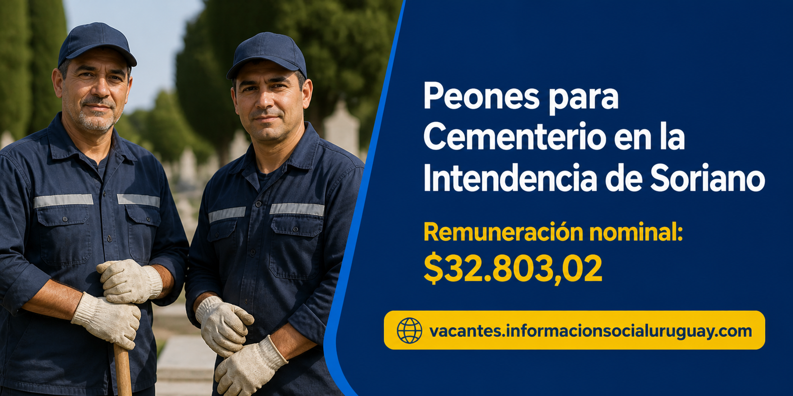 peones para cementerio en Villa Soriano
