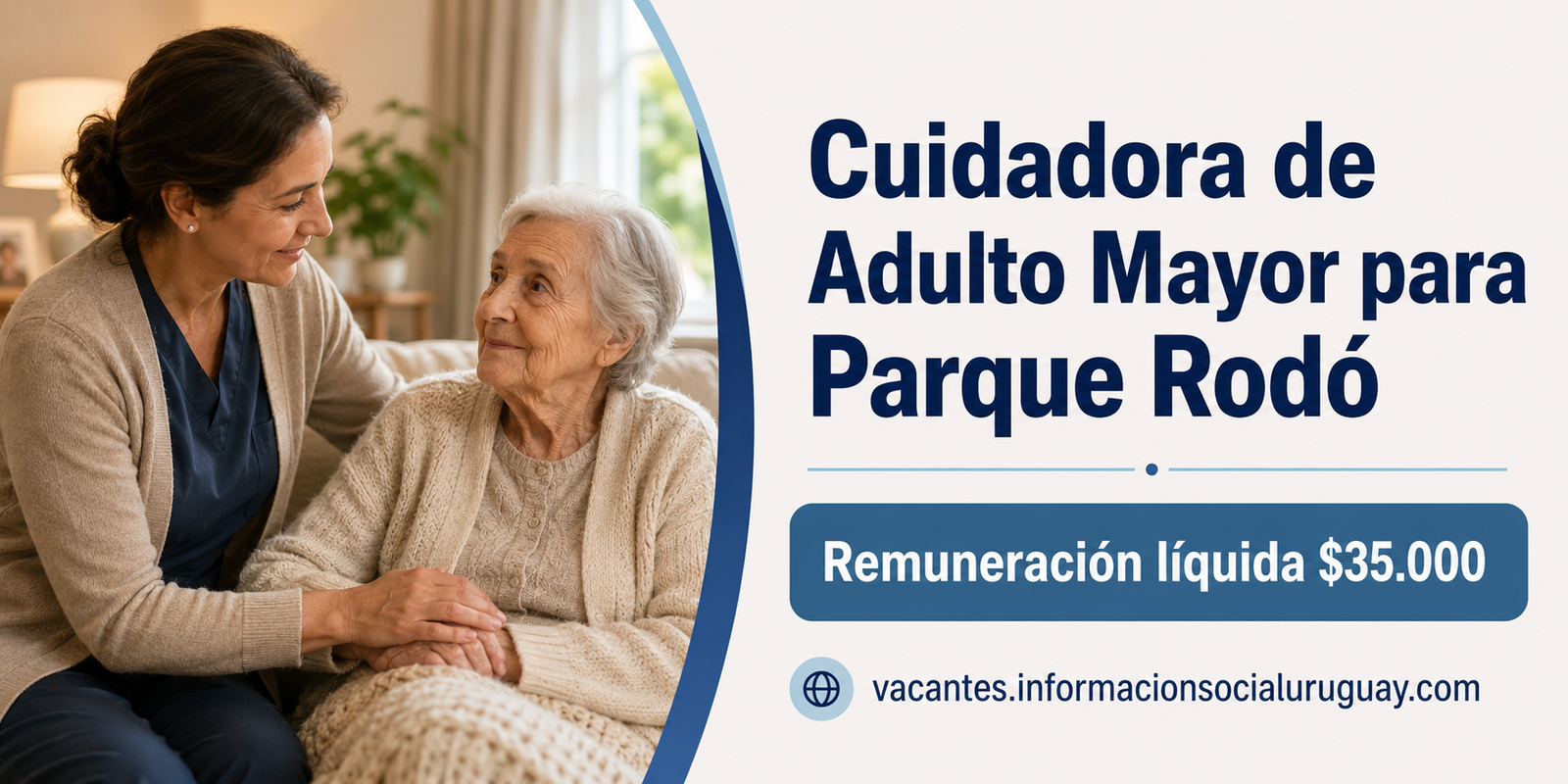 cuidadora de adulto mayor en Parque Rodó