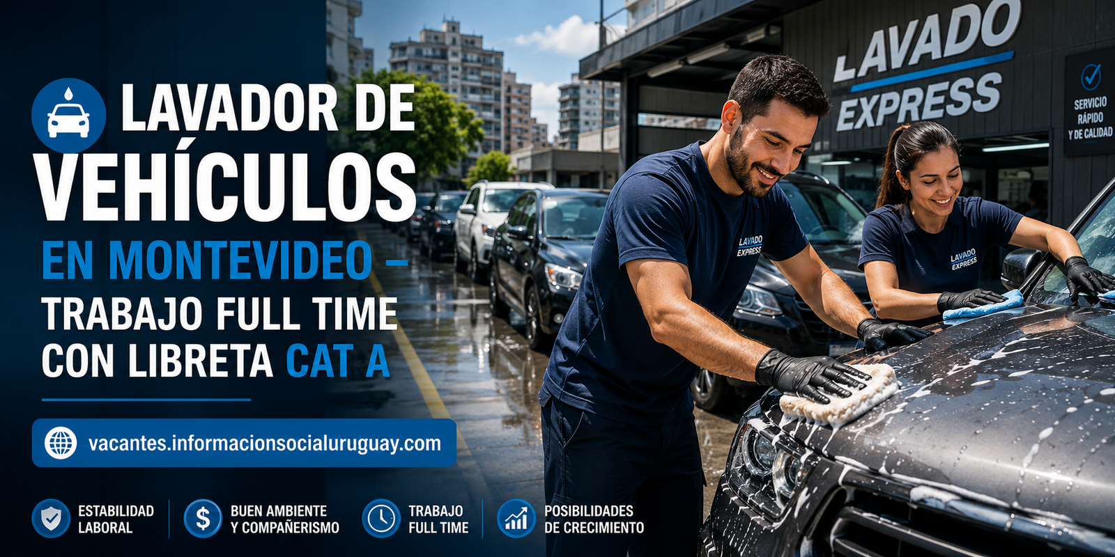 Lavador de vehículos en Montevideo