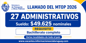 lamado MTOP administrativos 2026