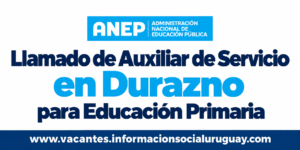 auxiliar de servicio en Durazno