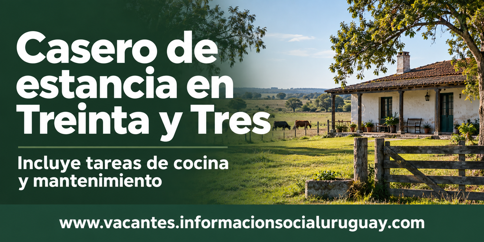 Casero de estancia en Treinta y Tres